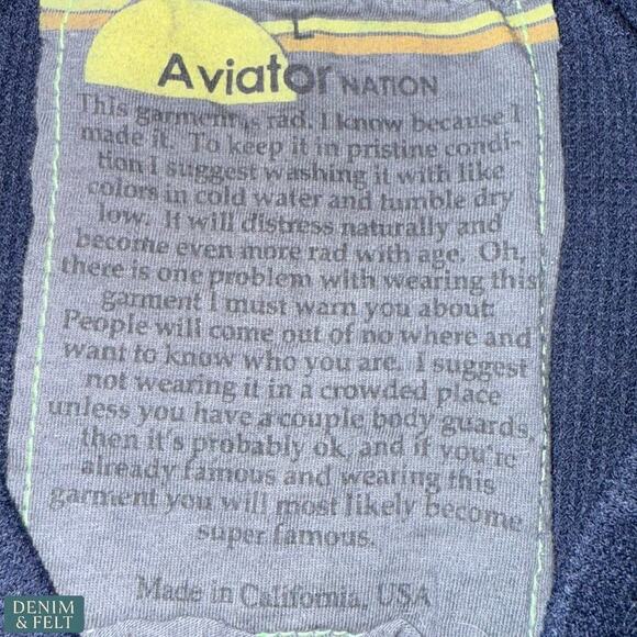 Aviator Nation Rainbow Waffle Thermal Lounge Set Base Layer Navy Pants & Top - Picture 16 of 16